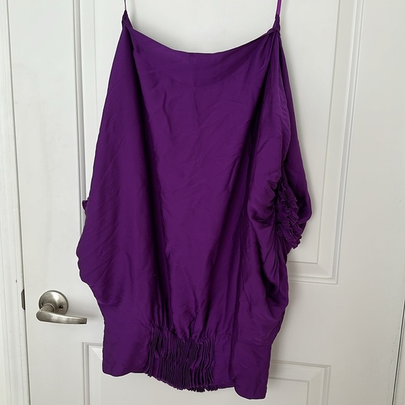 Diane von Furstenberg purple silk blouse - Picture 3 of 4